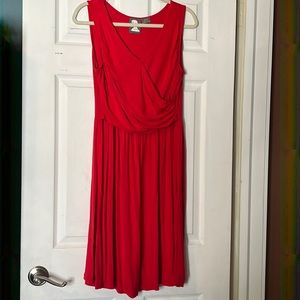 Anthropologie Girls from Savoy Faux Wrap Dress, Red, M